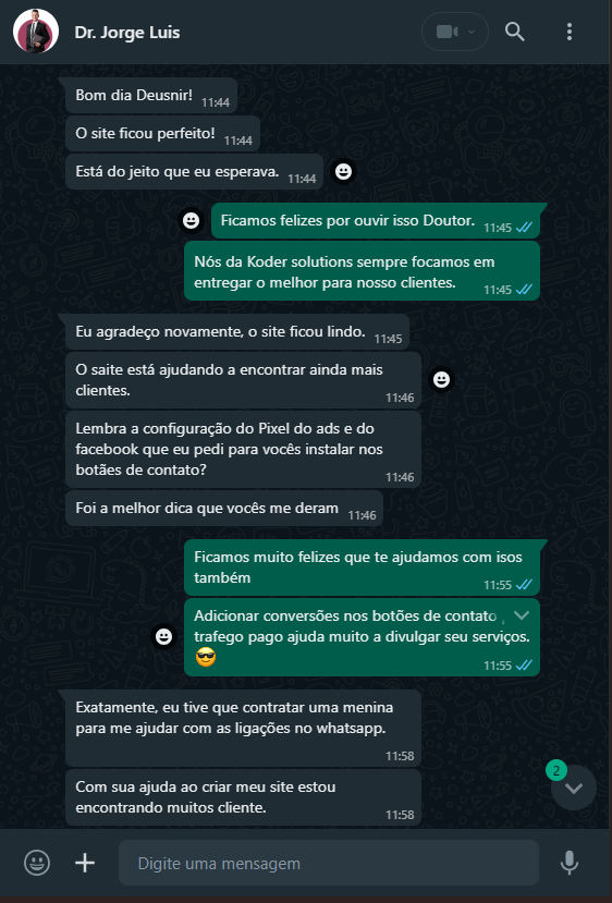 Quarta depoimento do site koder soluitons.